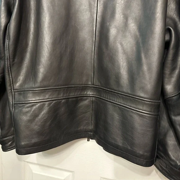 Wilson Leather L Pelle Studio Black Buttery Soft Leather Jacket Quilted Lining - Picture 9 of 9